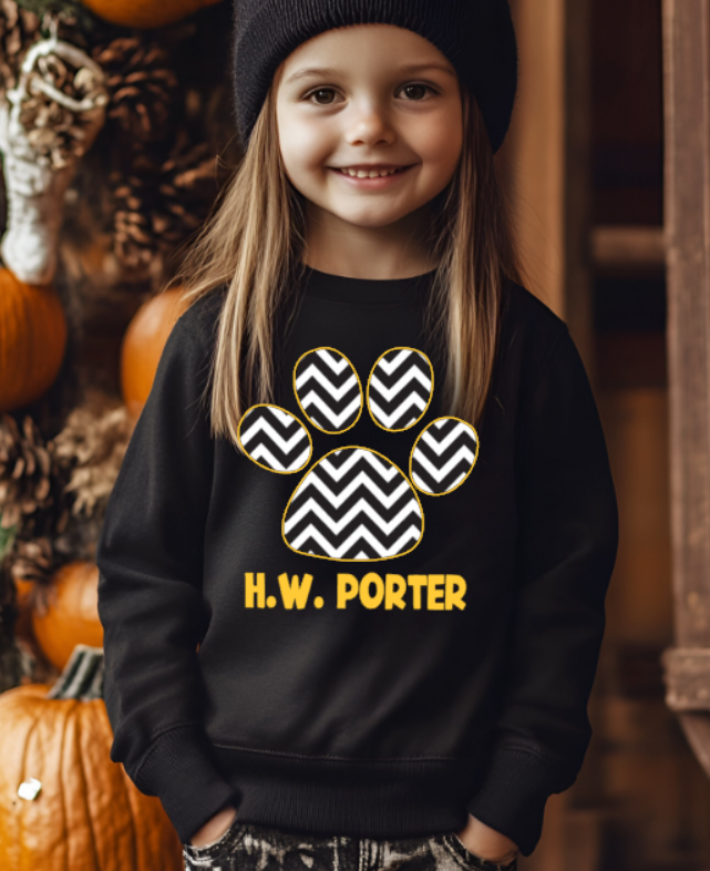 H.W. Porter Chevron Crew Neck Gildan Heavy Blend Sweatshirt