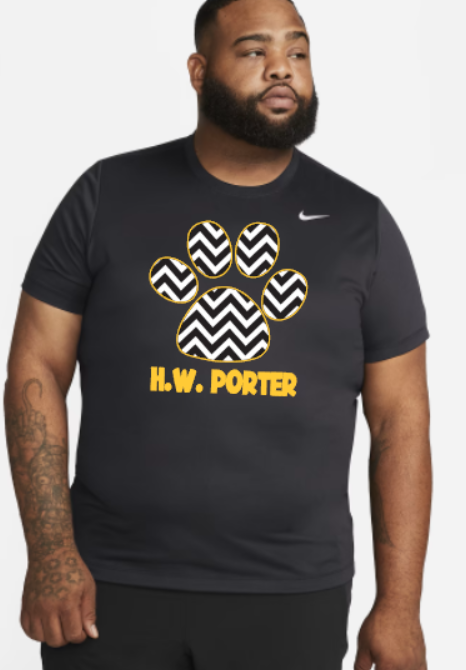 H.W. Porter Chevron Nike Brand Short Sleeve Dri Fit Adult Tshirt- Custom Personalization!