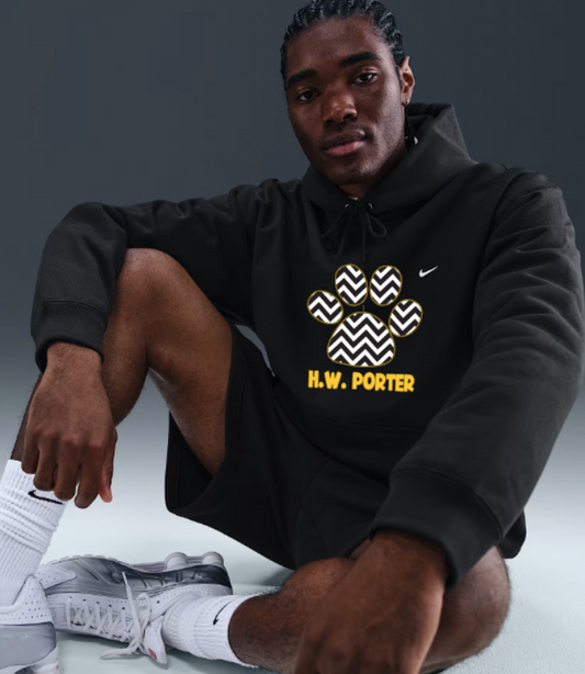 H.W. Porter Chevron Nike Brand Solo Swoosh Hooded Sweatshirt Adult