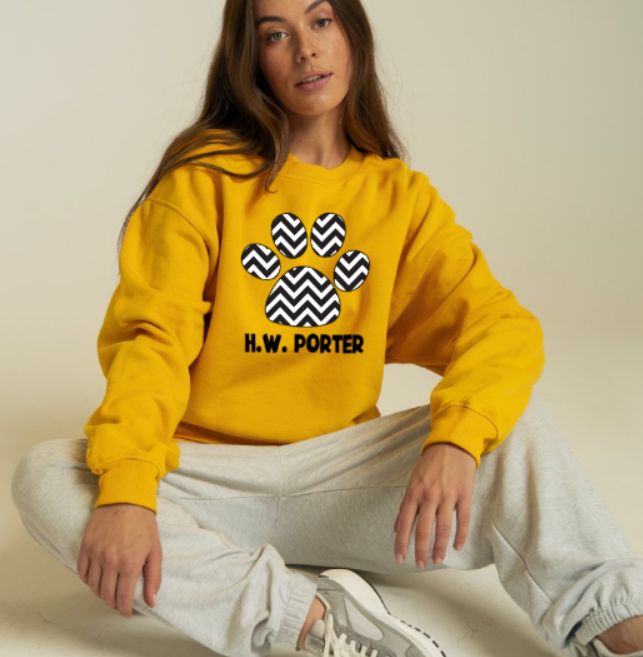 H.W. Porter Chevron Crew Neck Gildan Heavy Blend Sweatshirt