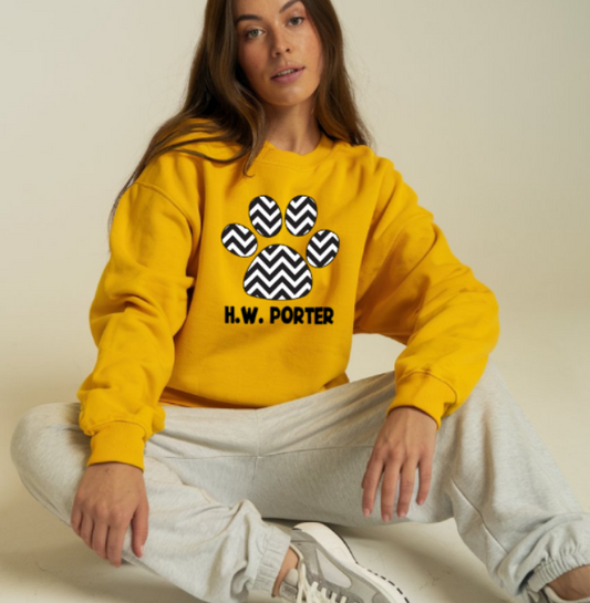 H.W. Porter Chevron Crew Neck Gildan Heavy Blend Sweatshirt