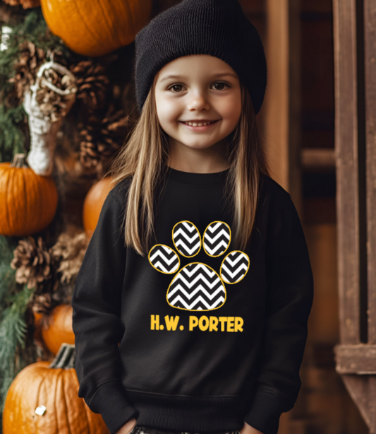 H.W. Porter Chevron YOUTH Gildan Heavy 50/50 Fleece Crew Sweatshirt