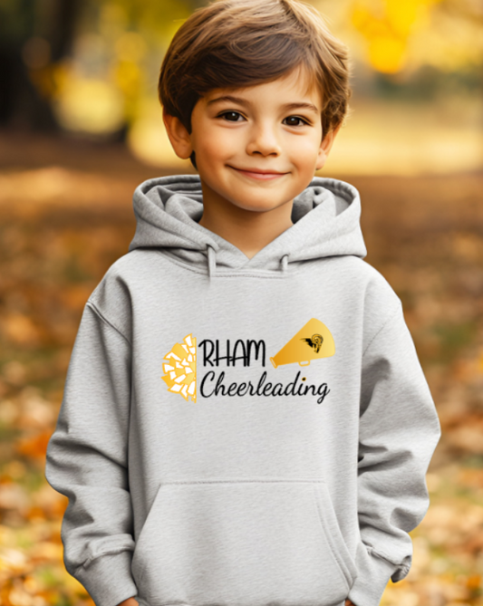 RHAM YOUTH Cheerleading Gildan Heavy 50/50 Blend Hooded Sweatshirt- Custom Personalization!