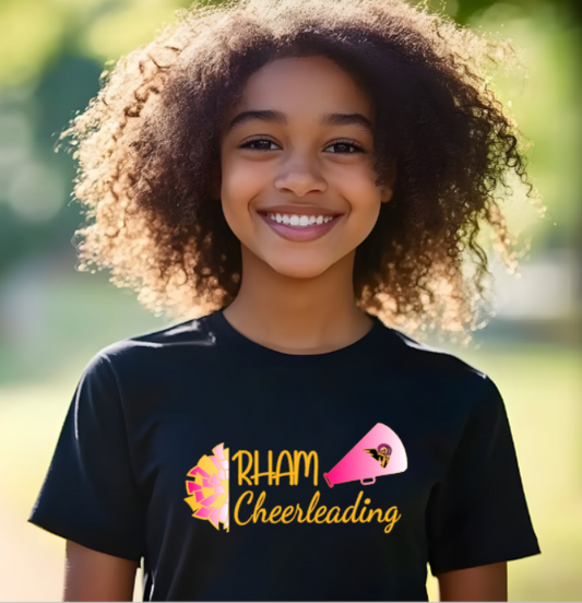 RHAM YOUTH Limited Edition Pink Cheerleading Gildan Heavy Tshirt - Custom Personalization!