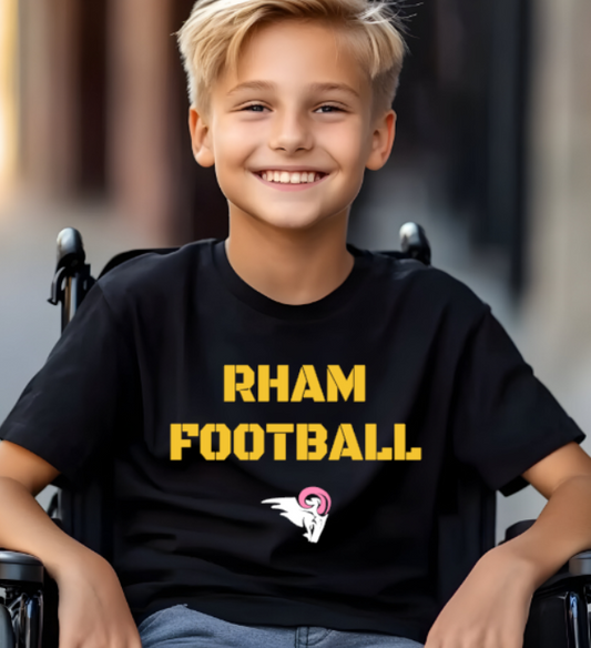 RHAM YOUTH FOOTBALL Limited Edition Pink Cheerleading Gildan Heavy Tshirt - Custom Personalization!