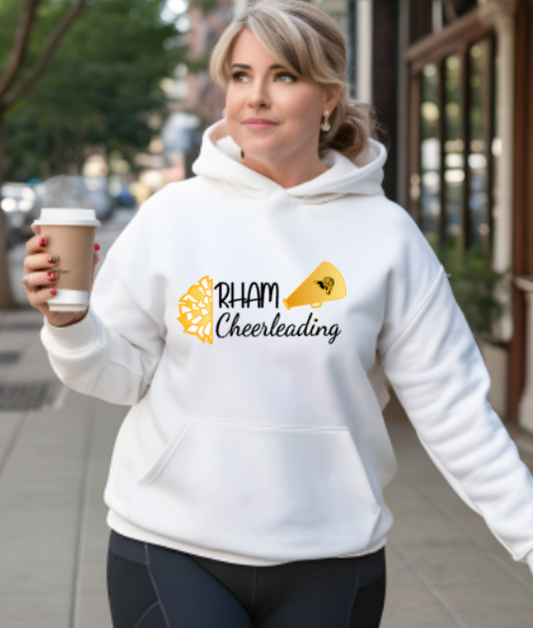 RHAM Cheerleading Adult Gildan Heavy 50/50 Blend Hooded Sweatshirt- Custom Personalization!