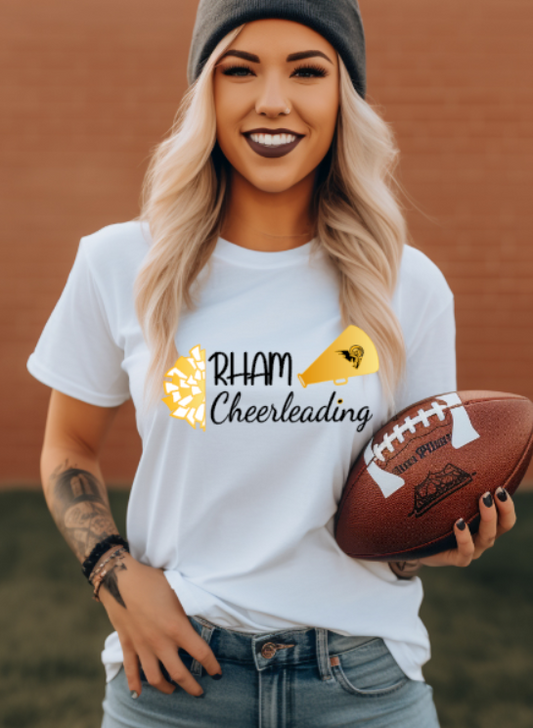 RHAM Cheerleading Bella+Canvas Brand Short Sleeve Women's Cut Tshirt- Custom Personalization!