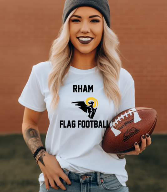 RHAM Flag Football Bella+Canvas Brand Short Sleeve Women's Cut Tshirt- Custom Personalization!