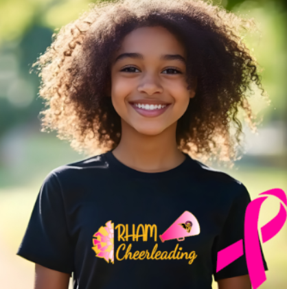RHAM YOUTH Limited Edition Pink Cheerleading Gildan Heavy Tshirt - Custom Personalization!