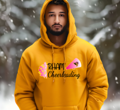 RHAM Cheerleading Limited Edition Pink - Adult Gildan Heavy 50/50 Blend Hooded Sweatshirt- Custom Personalization!