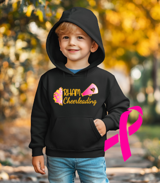 RHAM YOUTH Cheerleading Limited Edition Pink Gildan Heavy 50/50 Blend Hooded Sweatshirt- Custom Personalization!