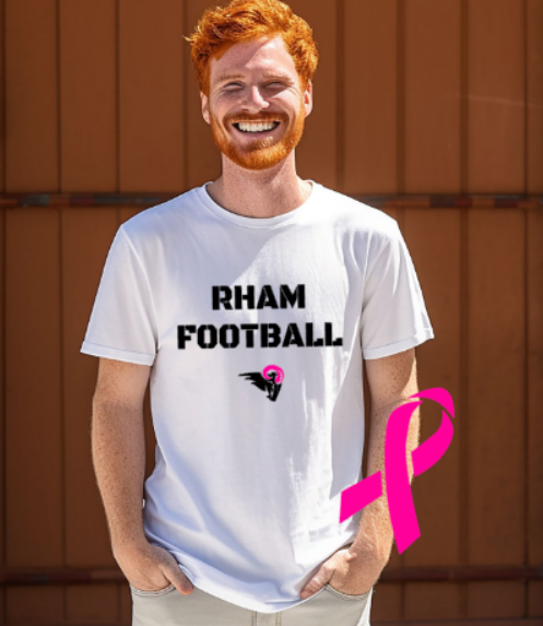 RHAM Football Limited Edition Pink Gildan Heavy Cotton Short Sleeve Tshirt- Custom Personalization!