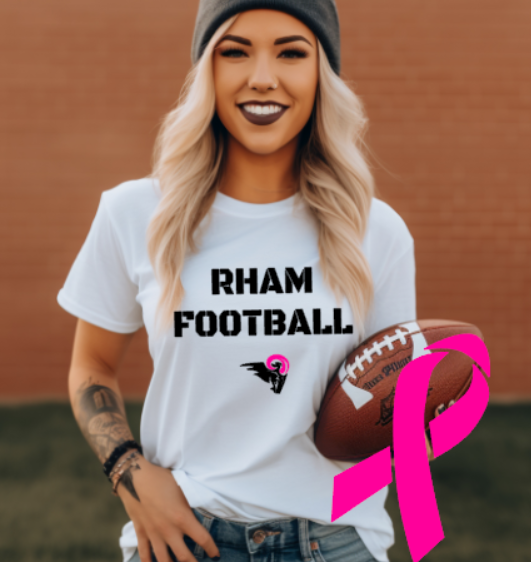 RHAM Football Limited Edition Pink Bella+Canvas Brand Short Sleeve Women's Cut Tshirt- Custom Personalization!