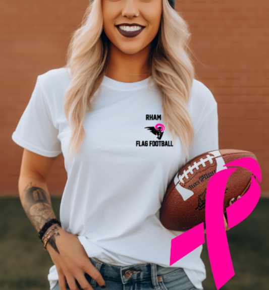 RHAM Flag Football Limited Edition Pink Bella+Canvas Brand Short Sleeve Women's Cut Tshirt- Custom Personalization!