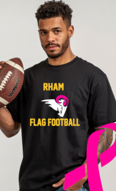 RHAM Flag Football Limited Edition Pink Gildan Heavy Cotton Short Sleeve Tshirt- Custom Personalization!