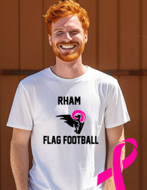 RHAM Flag Football Limited Edition Pink Gildan Heavy Cotton Short Sleeve Tshirt- Custom Personalization!