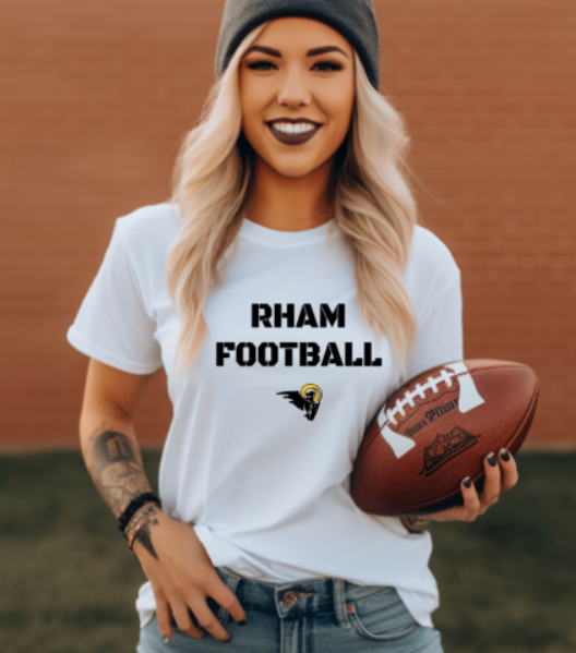 RHAM Football Bella+Canvas Brand Short Sleeve Women's Cut Tshirt- Custom Personalization!