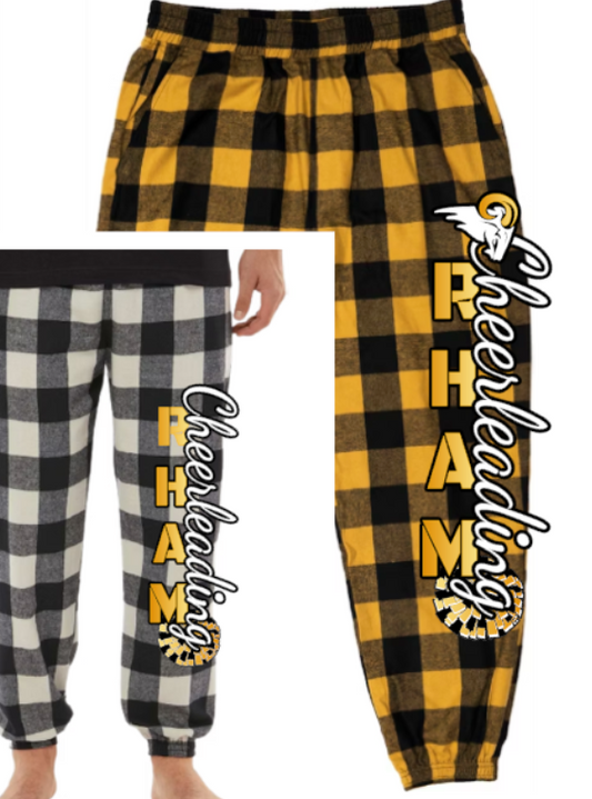 RHAM Cheerleading Jogger Flannel Pajama Pants ADULT SIZES