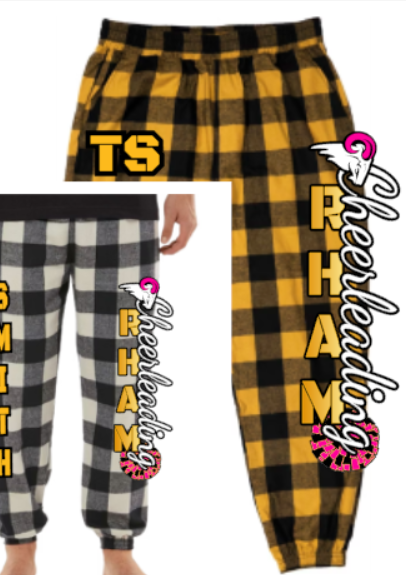 RHAM Pink! Cheerleading Jogger Flannel Pajama Pants ADULT SIZES