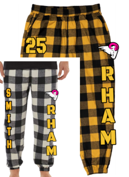 RHAM Pink! Jogger Flannel Pajama Pants ADULT SIZES