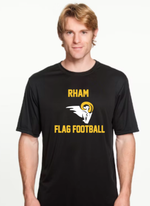 RHAM Flag Football Gildan A4 Poly Cooling Performance Short Sleeve Tshirt- Custom Personalization!