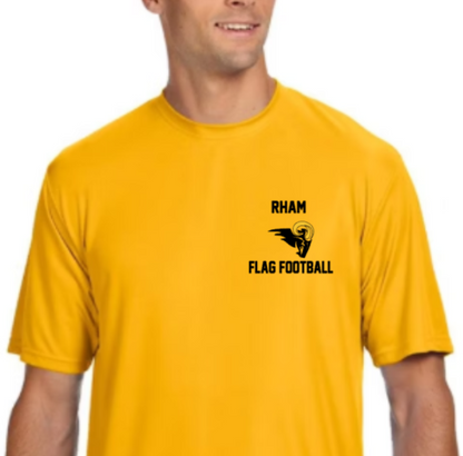 RHAM Flag Football Gildan A4 Poly Cooling Performance Short Sleeve Tshirt- Custom Personalization!