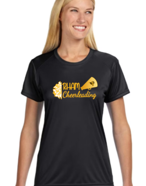 RHAM Cheerleading Gildan A4 Womens Cut Poly Cooling Performance Short Sleeve Tshirt- Custom Personalization!