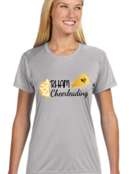 RHAM Cheerleading Gildan A4 Womens Cut Poly Cooling Performance Short Sleeve Tshirt- Custom Personalization!