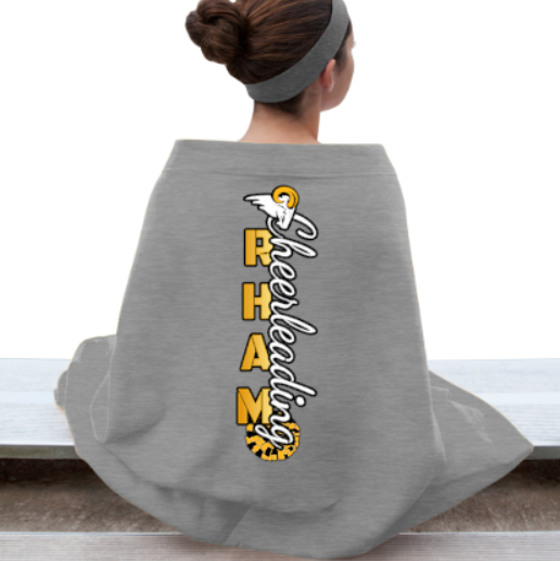 RHAM Cheerleading Vertical Design Heavy Blend Stadium Blanket