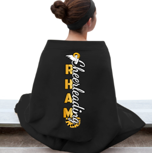 RHAM Cheerleading Vertical Design Heavy Blend Stadium Blanket