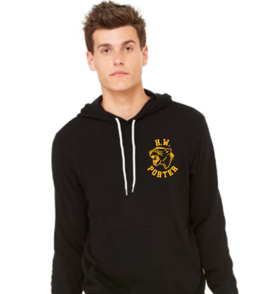 H.W. Porter Panther Logo Bella+Canvas Sponge Fleece Adult Hooded Sweatshirt- Custom Personalization!