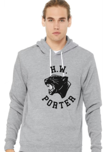 H.W. Porter Panther Logo Bella+Canvas Sponge Fleece Adult Hooded Sweatshirt- Custom Personalization!