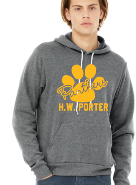 H.W. Porter Cursive Logo Bella+Canvas Sponge Fleece Adult Hooded Sweatshirt- Custom Personalization!