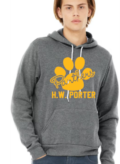 H.W. Porter Cursive Logo Bella+Canvas Sponge Fleece Adult Hooded Sweatshirt- Custom Personalization!