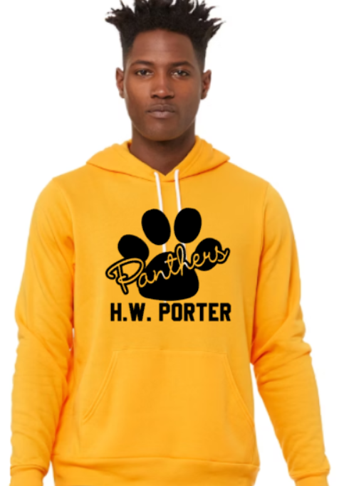 H.W. Porter Cursive Logo Bella+Canvas Sponge Fleece Adult Hooded Sweatshirt- Custom Personalization!