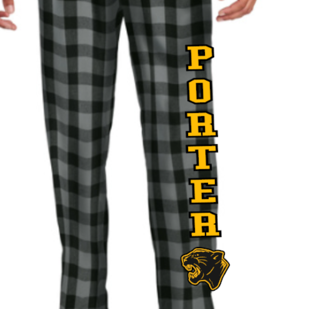 H.W. Porter Adult Pajama Pants Black and Gray District Brand - Customize yours today!
