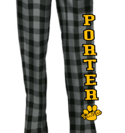 H.W. Porter Adult Pajama Pants Black and Gray District Brand - Customize yours today!