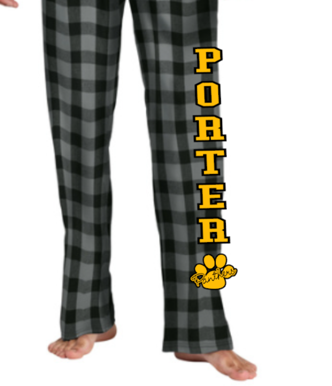 H.W. Porter Adult Pajama Pants Black and Gray District Brand - Customize yours today!