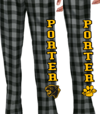 H.W. Porter Adult Pajama Pants Black and Gray District Brand - Customize yours today!