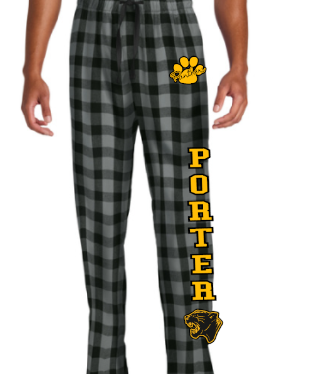 H.W. Porter Adult Pajama Pants Black and Gray District Brand - Customize yours today!