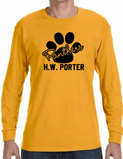 H.W. Porter Long Sleeve youth/adult Tee Cursive Logo - Customize yours today!