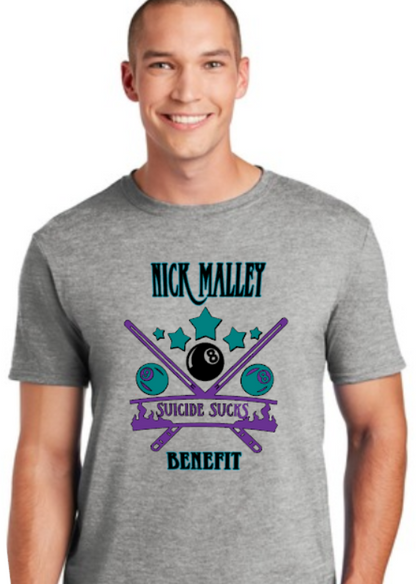 2026 Nick Malley 8ball Tournament Softstyle Tshirt (Youth and Adult)