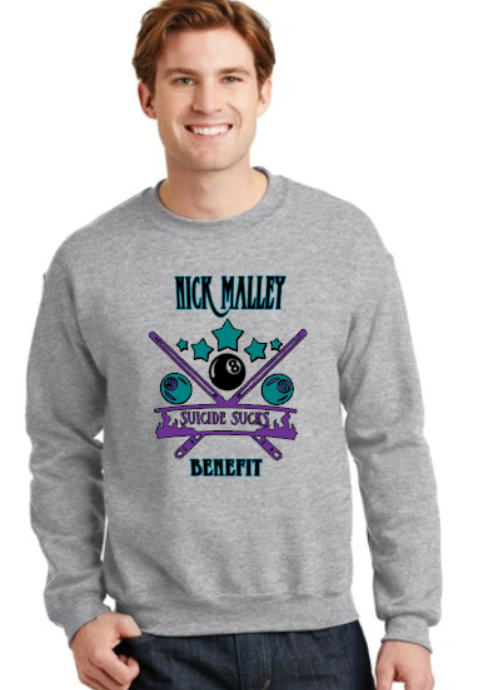 2026 Malley 8ball Tournament Gildan Crew Neck Sweatshirt (Youth and Adult).  Customize yours today!