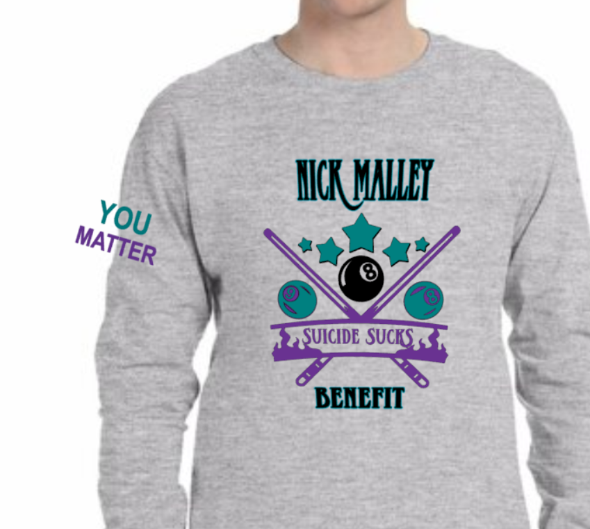 2026 Malley 8ball Tournament Softstyle Gildan Long Sleeve Tee (youth and adult) Customize yours today!
