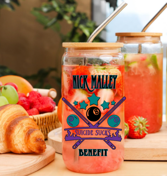 2026 Malley 8ball Tournament Glass with bamboo lid