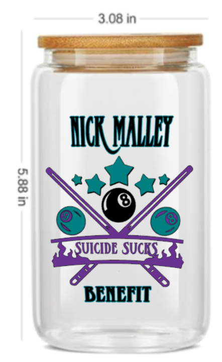 2026 Malley 8ball Tournament Glass with bamboo lid