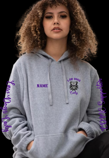 Law Dogs Lady Gildan Hoodie Adult.  Multiple Colors - Customizable yours today!