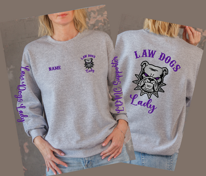 Law Dogs Lady Gildan Crew Neck Adult.  Multiple Colors - Customizable