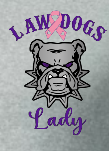 Law Dogs LADY Pink Ribbon Vneck Women's Fit Softstyle Tee - Many colors and customizable!