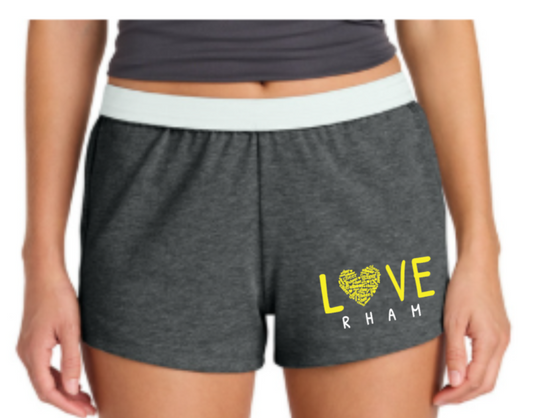 RYFC RHAM Customizable LOVE Cheerleading Shorts, ladies and youth cut. Sport Tek